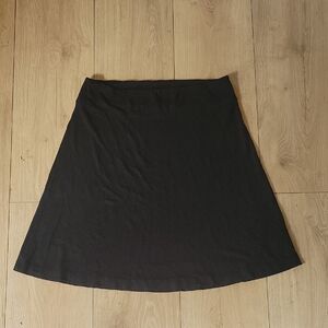 Black Knee-Length A-Line Midi Skirt for Work